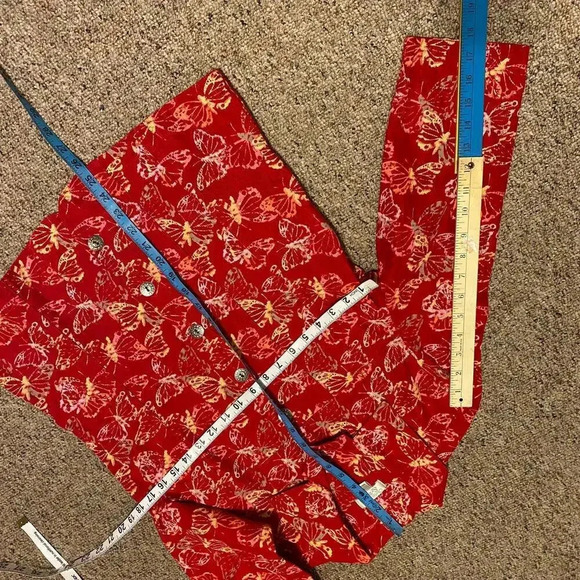 Christopher & Banks Linen Cotton Blend Butterflies Print Blouse/Jacket Women SzS - Picture 3 of 5